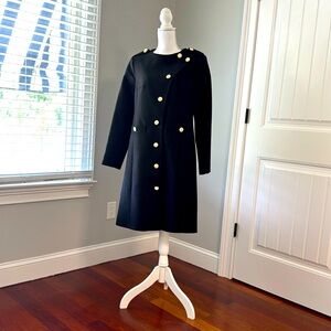 Karen Millen Black and Gold Pea Coat with Tailored Silhouette